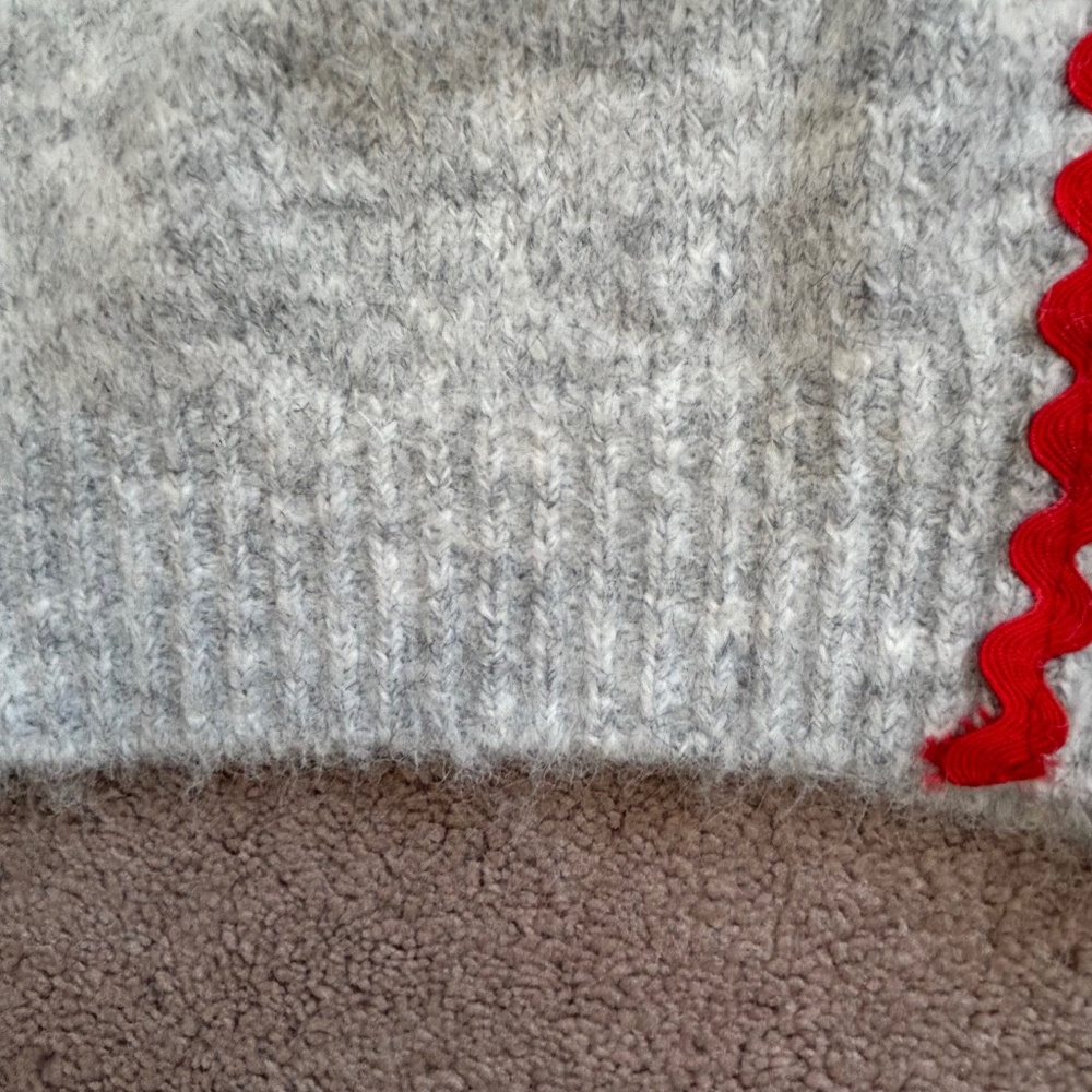 Azara France Soft button front cardigan grey with contrast red trim NWT - Picture 13 of 16